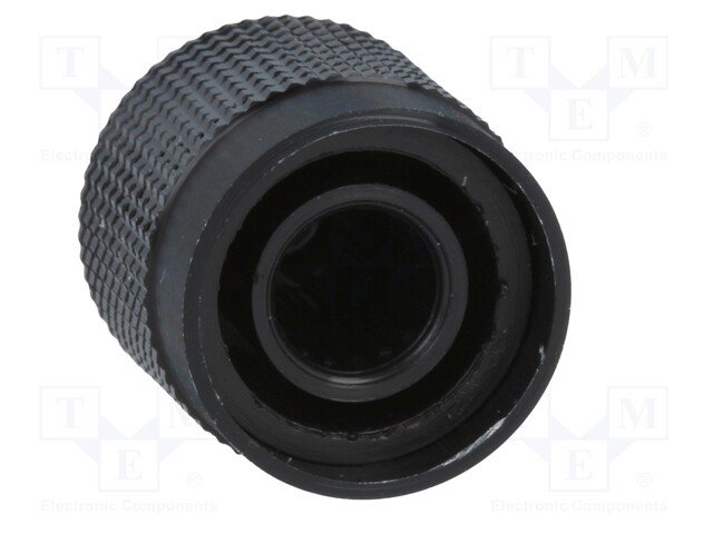Potenciometru rokturitis Ø20x17mm, alumīnija/plastmasa, melna krasa, Ø6mm, iespiežamā