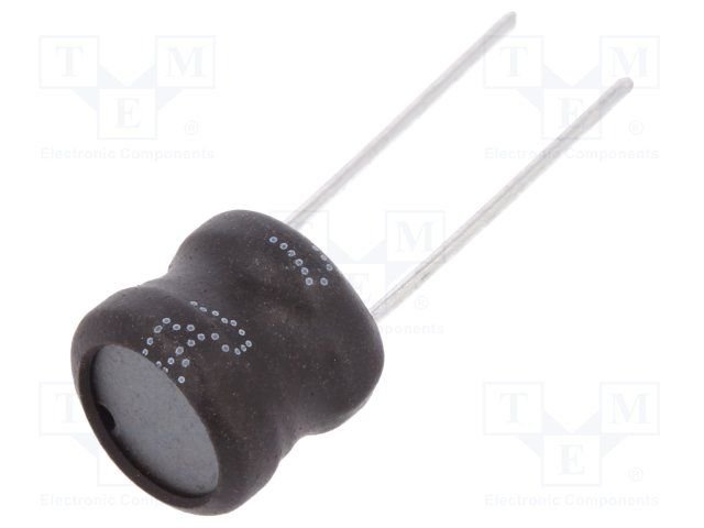 Drosele vertikālā, 100uH, 1500mA, 170mΩ, THT,  ±10%, Ø9.5x8.5mm