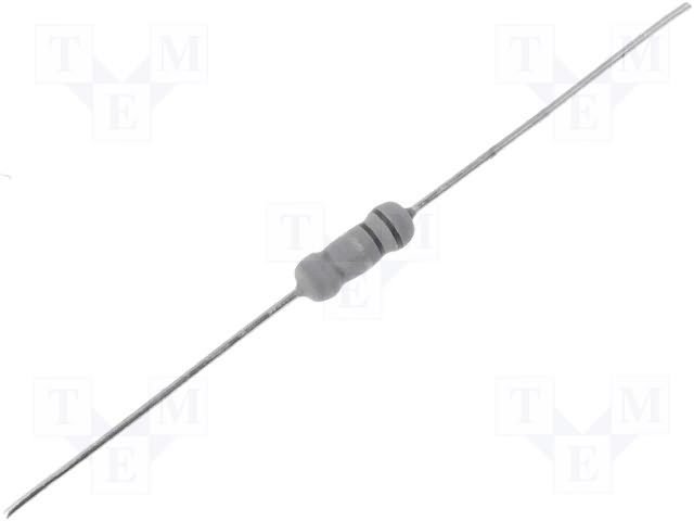 15R 1W Rezistors, metal film, ±1%, Ø3.5x10mm, 50ppm/°C
