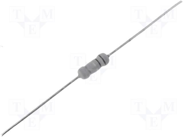 1M 1W Rezistors, metal film, ±5%, Ø5x12mm, 50ppm/°C