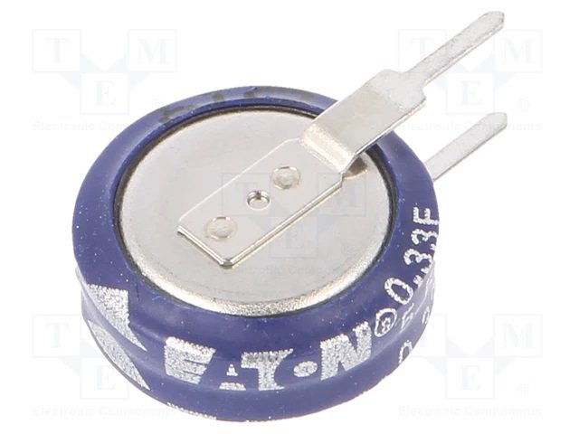 0.33F/5.5V, Ø12.7x4.3mm, Ionistors, vertikāls