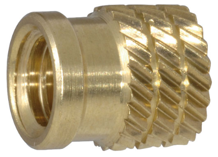 Vītņots ieliktnis, misiņš, bez pārklājuma, M2.0, L=4.1mm, plastmasai