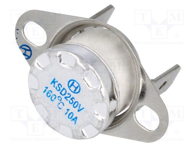 BT-H160V Termostats, 160C/130C, NC, 250V/10A, Ø16x12mm, II