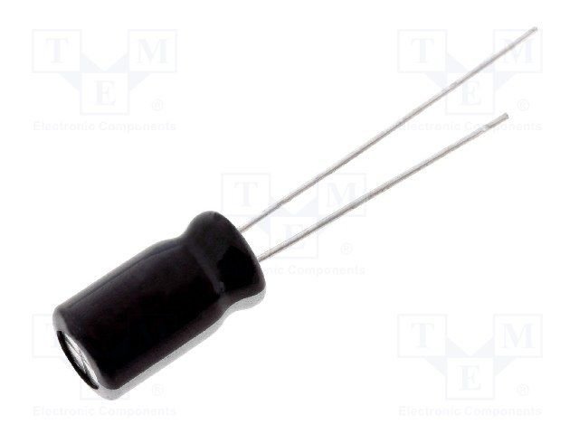 470/63V, 105C, Ø12.5x25mm, ±20%, Kondensatori zemas induktivitātes, 5000h, SAMWHA, ar lokaniem izvadiem