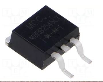 MBRB2545CT, SMD, 2xDiodes Schottky, 45V, 2x15A, (Anod-Katod-Anod) (---|>|---/---|<|---), TO-263