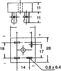 KBPC1506 Tiltiņš 600V 15A, plakanā veida izvadi 6.4*0.8mm