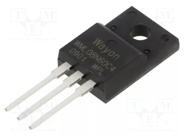 08N60C4(izolēts) Tranzistors N-FET, 600V, ±30V, 6A, 45W, 0R65, TO-220F