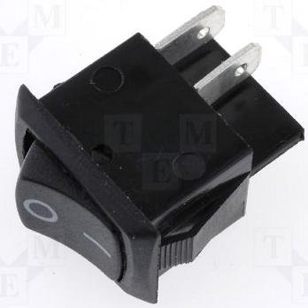 Taustiņslēdzis DPST, ON-OFF, 3A/250VAC, 21.2x15x24, (--O), melnā krasa, ar fiksāciju