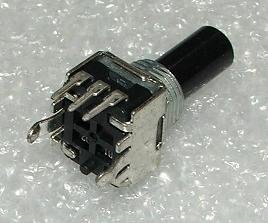 1K mono, 10x12x12mm, 125mW, 300°, 6mm, D-profils, potenciometrs lineare atkarība, PCB veida