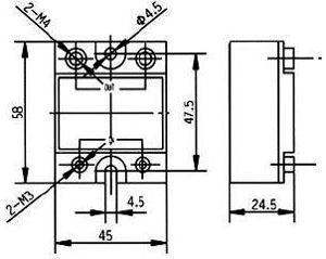 SSR-2548ZD3 Pusvadītāju relejs, 1 fāze, Uspol=3÷32VDC, Ukom=44÷440VAC, 25A, Series: SSR-Z, zero voltage switching