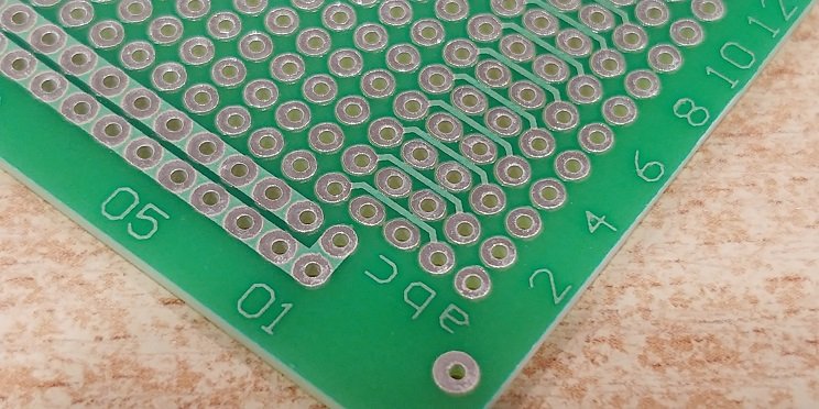 Maketēšanas plate 100x160mm ar 2196 caurumiem, stikltekstolits, 1.5mm