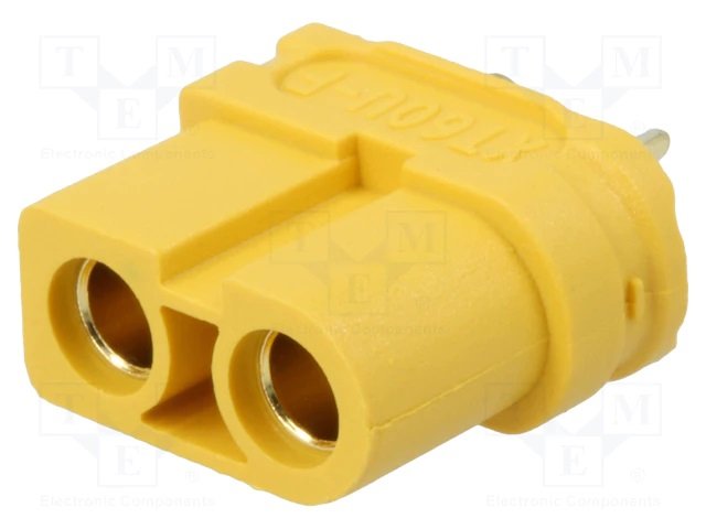 2Pin, XT60, "mama", 500V, 30A, 12AWG, lodejama vadam, bez aizmugures vāka