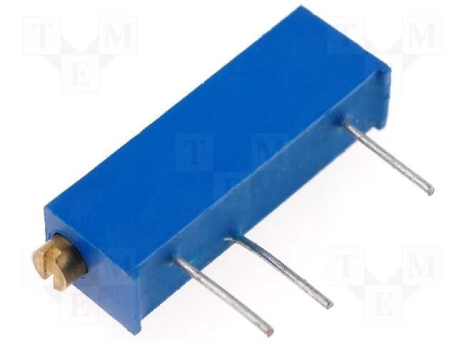 500R pieskaņošais daudzapgriezienu rezistors, 750mW, 19.2x5x6.4mm