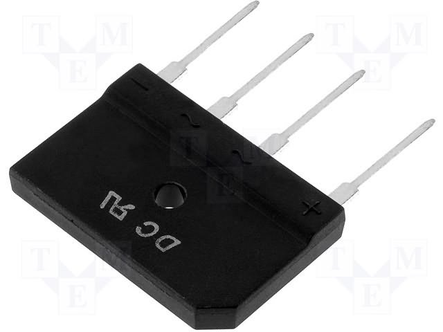 GBI15J Tiltiņš, 600V, 15A, 30x20x4.6mm, plakans, vertikāls
