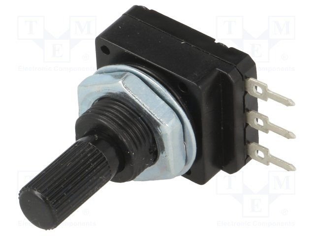 1K mono, 18x16x8mm, 60mW, 6mm, L=12mm, potenciometrs ar lineare atkarību