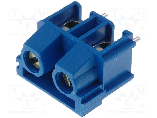 Terminal Blocks PCB, ar skrūvēm, 2pin, 7.5mm, 2.5mm2, 300V/16A, 15x13x9.5mm, taisns