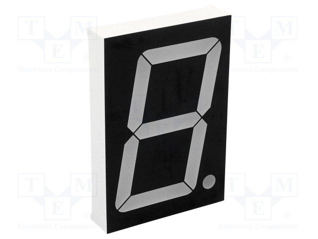 7LED indikators, vienkartējs, 56.9mm, 32.2x70mm, 255...440mcd, kopējs anods, sarkans, Pēc iepriekšēja pasūtījuma