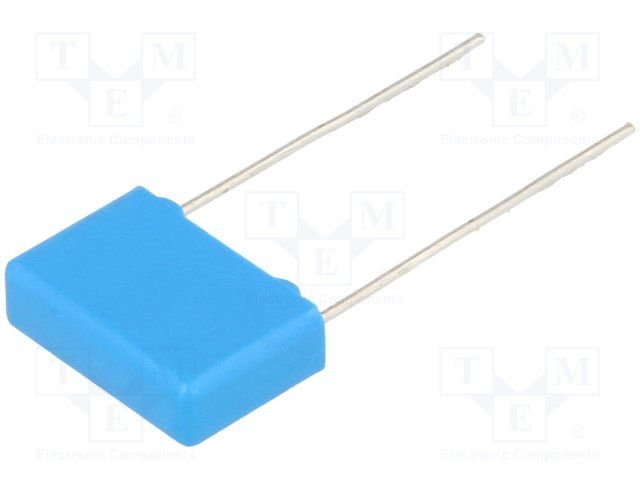 100nF/250VDC, 180VAC, ±5%, polipropilēns kondensātors, 10mm, 13x6x12mm, KEMET