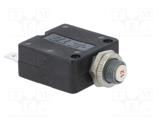 Maksimālās strāvas automātiskais slēdzis, 12A, SPST-NC, 250VAC, 50VDC