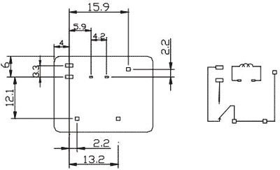 Relejs DC24V, SPDT, 30A/14VDC, 362Ω(66.3mA), bes korpusa, viens kontakts uz pārslēgšanu, 26x22x22.3mm, FORWARD INDUSTRIAL CO.