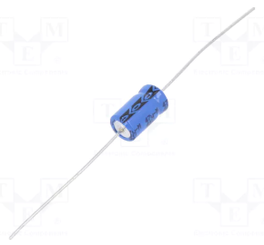 47/40V, -40...85°C, Ø6x10mm, ±20%, Kondensatori zemas induktivitātes 2500h, VISHAY, ar aksialiem lokaniem izvadiem