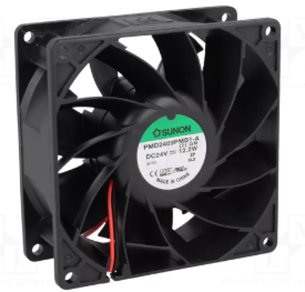 92x92x38mm, DC24V, ritgultnis, 204.21m3/h, 57.6dBA, 4800prm, 12.2W, Ventilators