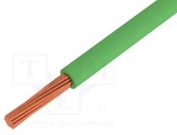 Kabelis montāžas, daudzdzislas, 0.14mm2, CU, PVC, 500V, zaļa krasa