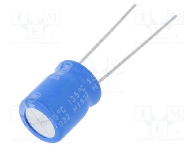 100/50V, -55...135°C, Ø10x12.5mm, ±20%, Kondensators elektrolītisks, 2000h, 0.18Ω, NICHICON, ar lokanien izvadiem