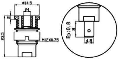 Testera ligzda, 4mm, 32A/60VDC, šasijai, melnā krasa