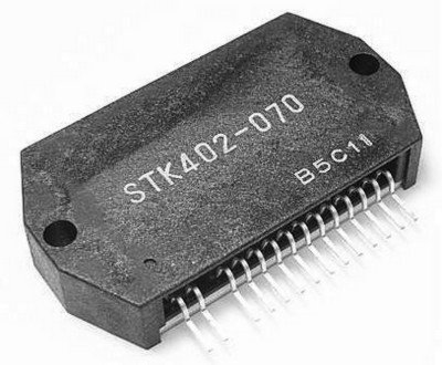 STK402-070 Mikroshēma PWR AMP 2*40W/6E 0.4%, 44V