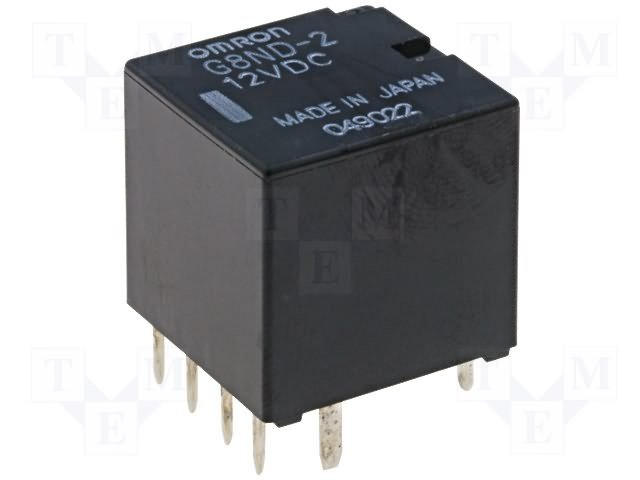 Relejs ar 2 tinumiem, 12VDC, SPDTx2, 30A/14VDC, 225R,  H-Bridge, divi kontakti parallelu uz pārslēgšanu (Standard), OMRON
