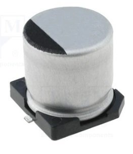 3.3/50V SMD 105C, Ø4x5.3mm, ±20%, elektrolitiskais kondensators