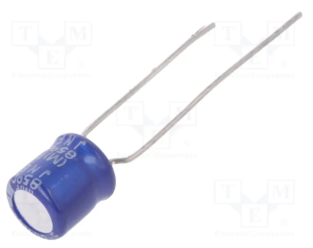 22/50V, 85C, Ø6.3x7mm, Kondensatori Mini, 2000h, SAMWHA, ar lokanien izvadiem