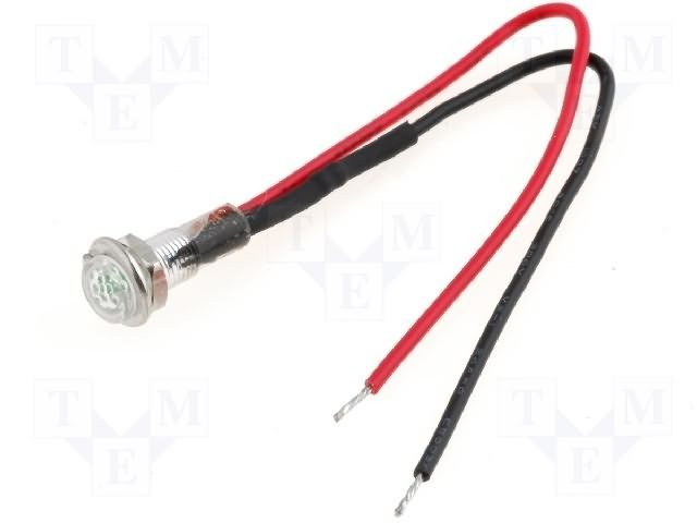 Gaismas diožu lampiņa 12V, 3mm sarkana krasa