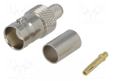 BNC ligzda, uz kabeļu RG59, 75Ω, crimped