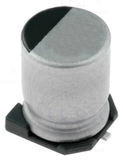 100/6.3V SMD 105C, Ø6.3x5.4mm, ±20%, elektrolitiskais kondensators, SAMWHA