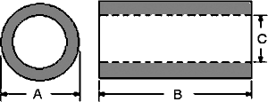 Ferīta gredzens, materials Ni-Zn ferromagnetic, 5x1.5mm, H=11mm