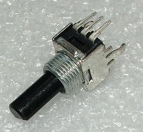 1K mono, 10x12x12mm, 125mW, 300°, 6mm, D-profils, potenciometrs lineare atkarība, PCB veida