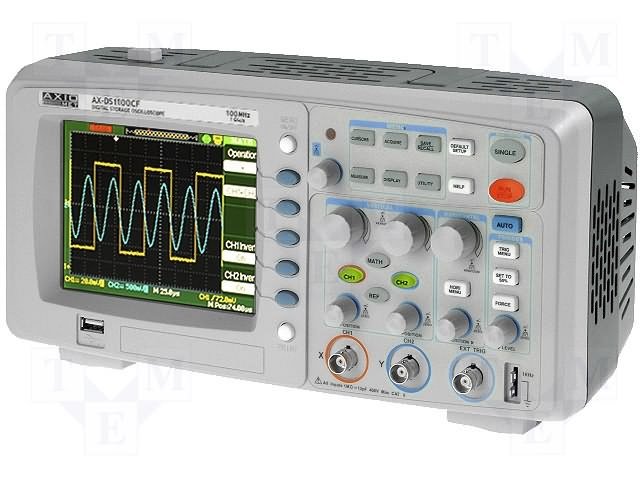 AX-DS1100CF Oscilografs ciparu, 2 kanali, 100MHz