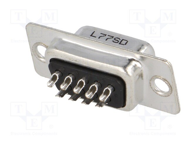 9PIN D-SUB, ligzda, solder type, RS232, 5A/250V, AMPHENOL
