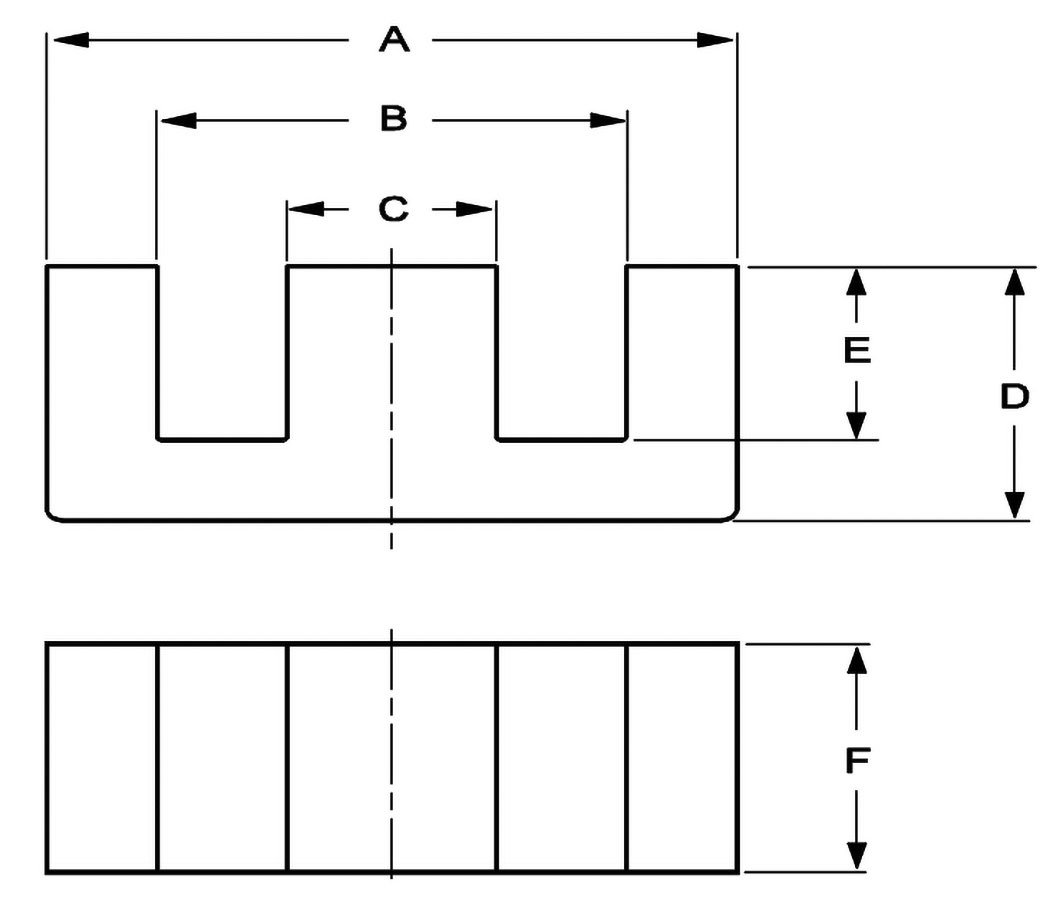 Ferits E32/16/9-3F3, material 3F3, 2300nH, 16g, 6180mm3, 83m2