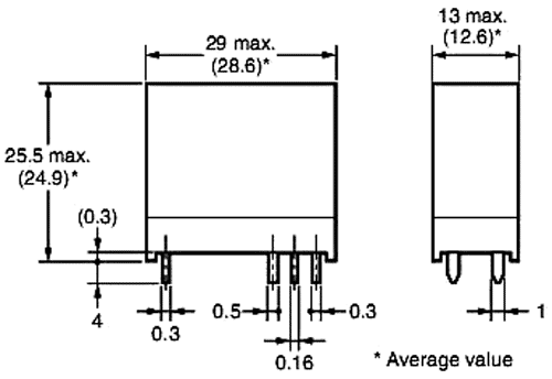 Relejs DC48V, SPDT, 16A/250VAC, 16A/30VDC, 4.17kΩ(11mA), viens kontakts uz parslēgšanu, 29x13x25.5mm, OMRON OCB