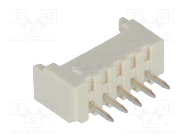 5pin, ligzda/papa, šasijai, solis=1.25mm, taisns, THT, 125V/1A, Micro serija