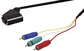 SCART štekers/Komponent 3RCA štekers vads, 2.5m