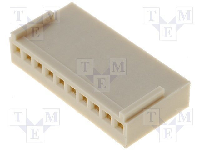 10pin, štekers/mama uz vadam, bez kontaktiem, solis=2.54mm, 250V/3A, NS25