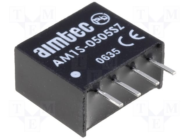 DC1S-0515S Converter DC/DC 5V=>15V, 1W, 67mA, SIL4
