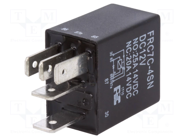 Relejs DC12V, SPDT, 20A/14VDC, 96R(124mA), viens kontakts uz pārslēgšanu, 23x26x15.5mm, FORWARD INDUSTRIAL CO.