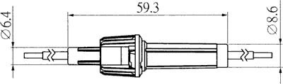 Drošinātāju turētājs, ar vadu, 6.3x32mm(6.3x30mm), 10A, 250VAC