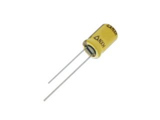 220/35V, 105C, Ø8x11.5mm, ±20%, NXH serija, Kondensatori zemas induktivitātes, 56mΩ, 8000h, SamYoung, ar lokaniem izvadiem