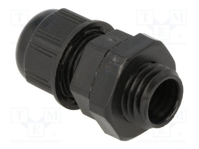 Kabeļu ievade 3...6.5mm, IP68, -40...100°C, poliamids, M12, melnā krasa